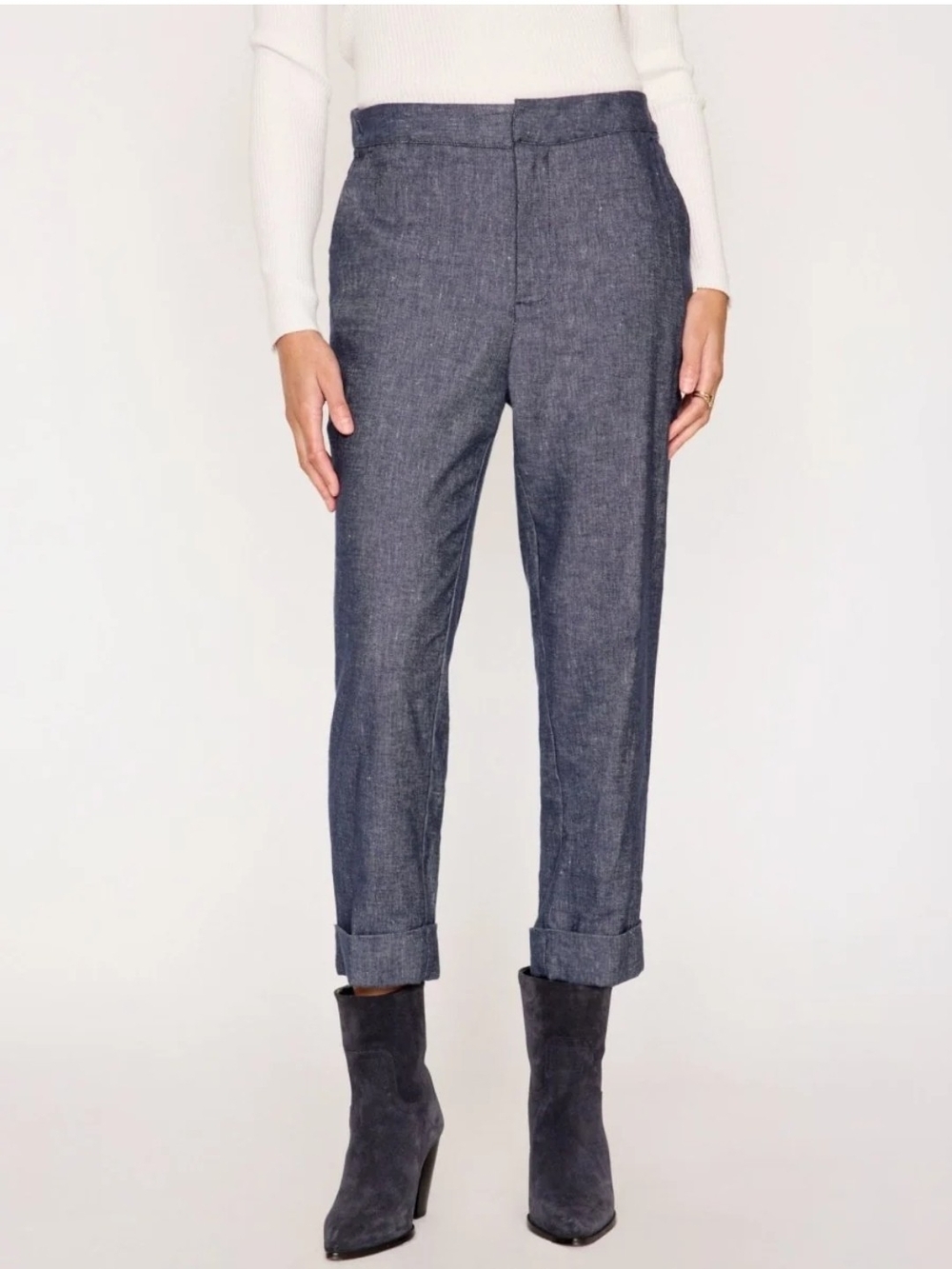 Brochu Walker Westport Linen Blend Cropped Pants Quiet Luxury XS